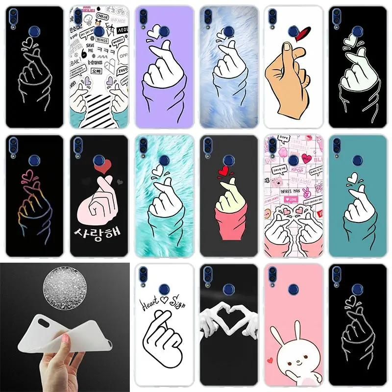 

Silicone Back Cover Phone Case k pop Love on the finger kpop For Huawei Honor 10i 9i Lite 8a 8x max 8c 7x 7a pro 6x V20 Paly