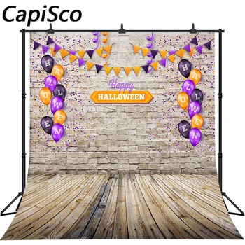 

Capisco Happy Halloween Photography Backdrop Brick Wall Balloons Party Decor Background Photo Studio Booth Photographer Props