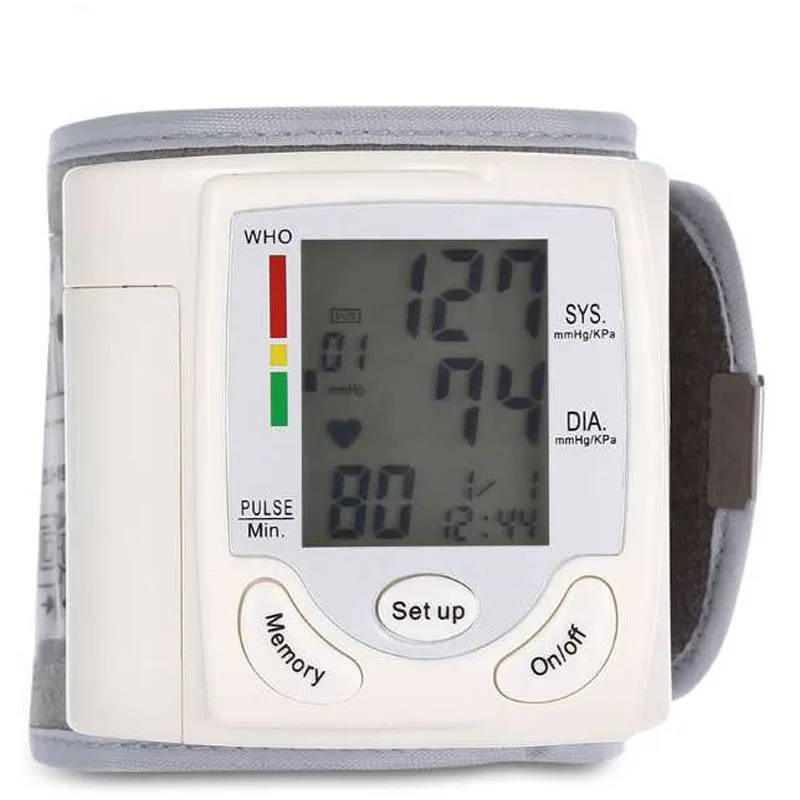 Monitor de Pressão Medidor de Pulso Digital Automático Pulso Manguito Arterial Braço Medidor Sphygmomanômetro Batimento Cardíaco Display Lcd 6 Pressão arterial