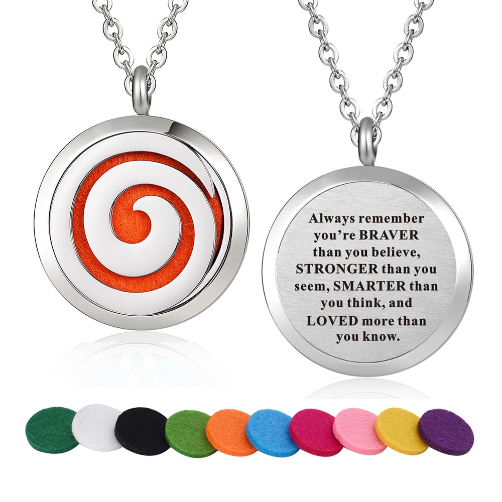 

30mm Stainless Steel New Design Aroma Therapy Aromatherapy Essential Oil Diffuser Necklace Locket Pendant Jewelry