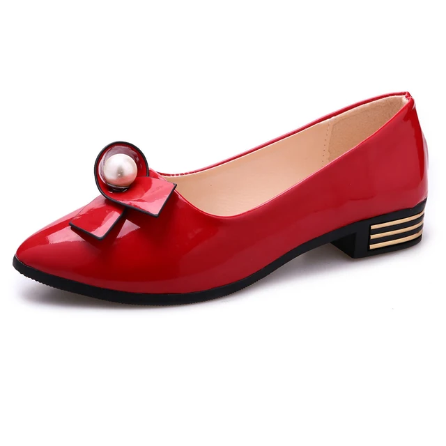 LLZCY 2017 Spring Red Flat Shoes Women Slip on Pointed toe Bowtie Flats ...