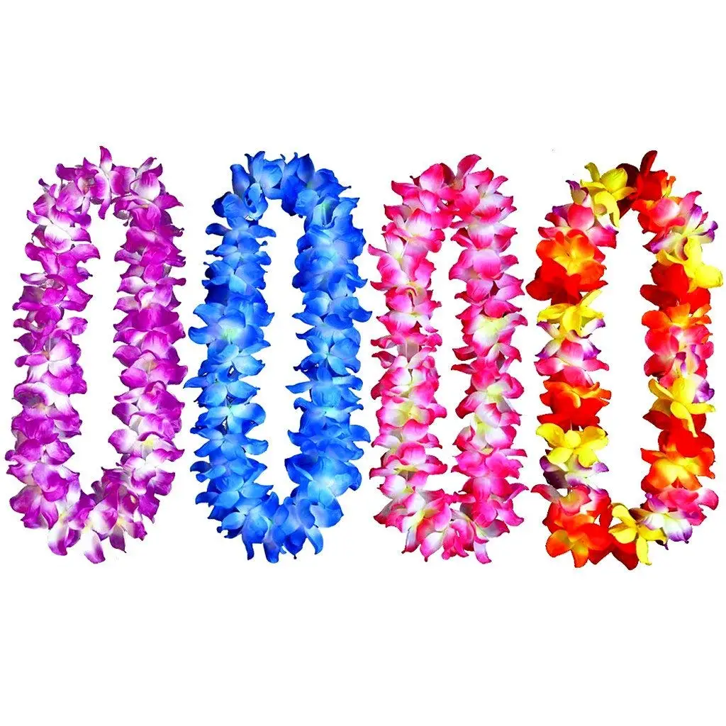 

METABLE 4pcs Hawaiian Leis Dance Garland Artificial Flowers Neck Loop Use tocheerleaders performance,trpical beach theme events