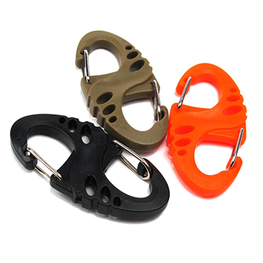 

3PCS Outdoor Climbing Equipment EDC Tactical S-Biner Snap Clip Hook Keychain Military Buckle Creative Key Holder Gadget J073