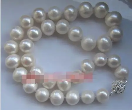

Free Shipping >>18"14-12 mm Natural south sea WHITE pearl necklace