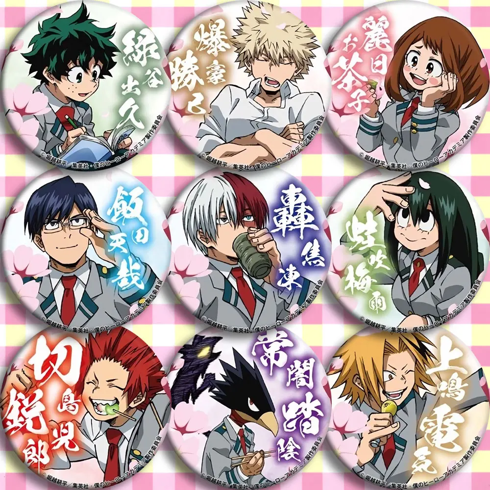 

My Hero Academia/Boku no Hero Academia Uraraka Ochako bakugou katsuki Todoroki Midoriya Izuku Shoto Tsuyu Circle Badge Emblem