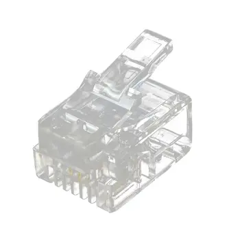 

New 20 Pcs 6P2C 2 Pins RJ11 Modular Plug Network Cable Connector Clear