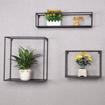 

Creative wall partition shelf in iron art wall of Baoyou living room