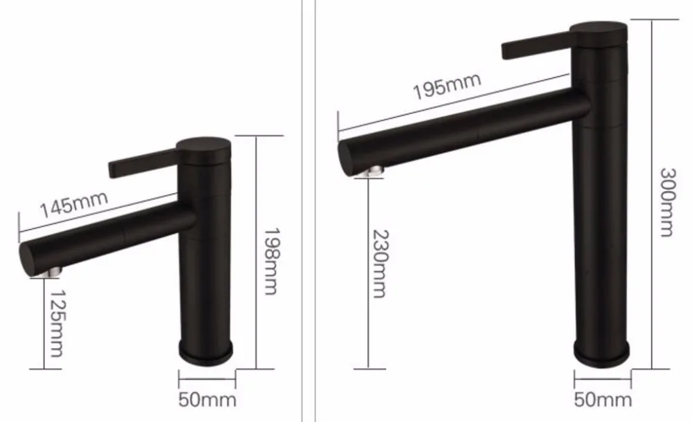 Черный Цвет качество кран двойной Позиция поворотный Ванная комната кран горячей и холодной смесителя водопроводной воды высокий и