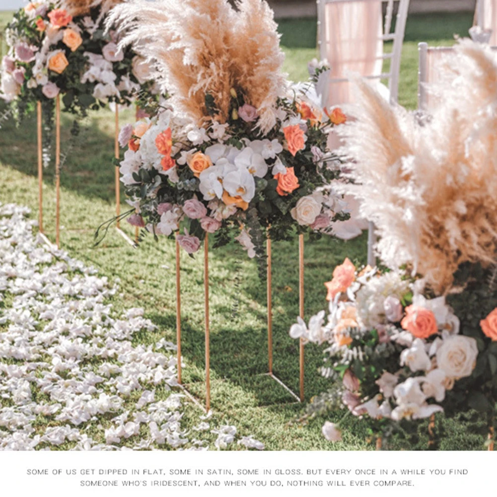 

Rustproof Centerpiece Event Party Iron Art Detachable Wedding Prop Geometric Flower Rack Vases Column Stand Floor Holder
