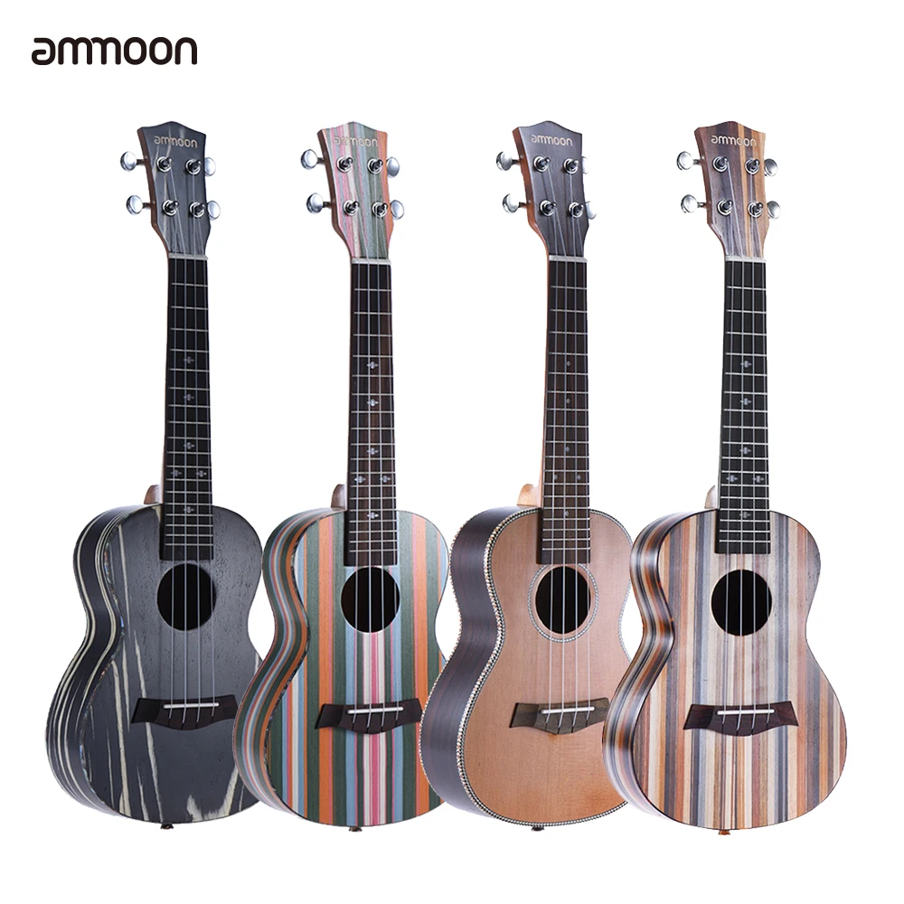 

ammoon 24" Ukulele Acoustic Soprano Ukelele Uke 18 Frets 4 Strings Okoume Neck Rosewood Fretboard String Instrument Musical Gift