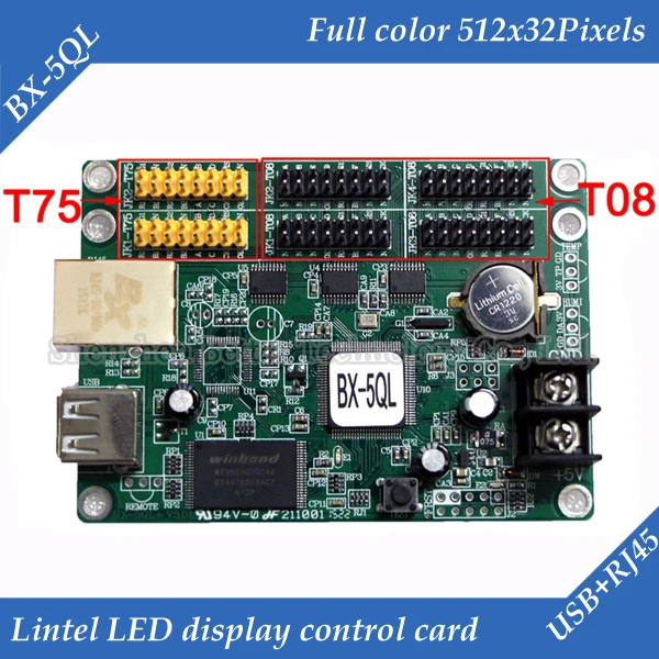 

USB and RJ45 Network port lintel RGB full color led display controller