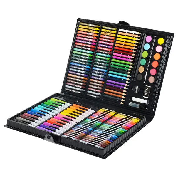 163pcs Art Set Student Painting Watercolor Palette Brush Pen Painting