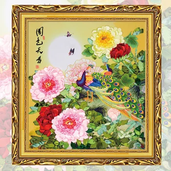 

DIY Ribbon Embroidery Flower Peacock Picture Canvas Paintings Needlework Crafts Cross Stitch Set Wall Art Home Decor C-0246