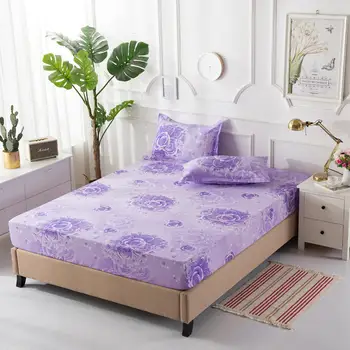 

Fitted Sheet with Elastic Band Bed Set Twin Queen King Size High 25cm Mattress Cover Bed SheetBed Linen Sheets Room Bed Sheet