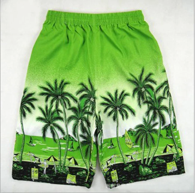 Летние мужские пляжные шорты с принтом кокосовой пальмы, повседневные пляжные шорты с эластичной резинкой на талии, быстросохнущие Короткие Боксеры