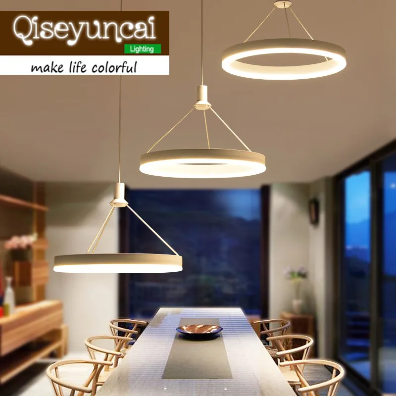 

Qiseyuncai Nordic fashion restaurant LED chandelier modern minimalist round creative personalized dining room study lighting