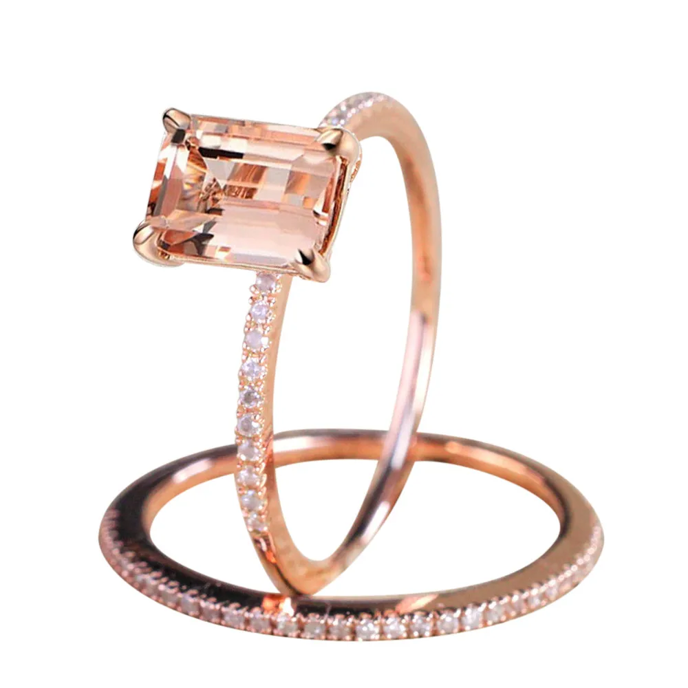 

Rose Gold Engagement Ring With A Fine Small Square Zircon Ring Knuckle Ring Boho Vintage Joint Ring for Women Jewelry