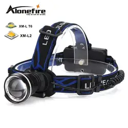 AloneFire HP87 головного света Cree XM-L T6 L2 светодио дный зум фары hike фар открытый фонарь фара 18650 Перезаряжаемые батареи