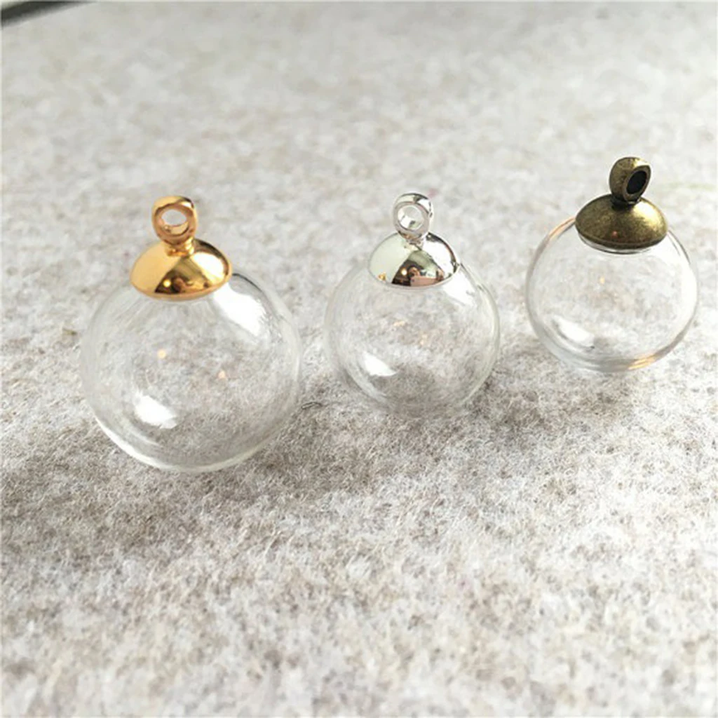200 Pieces Plastic Half Round Bell Shape Beads Cap Pendant End Caps with Loop Jewelry Making Findings