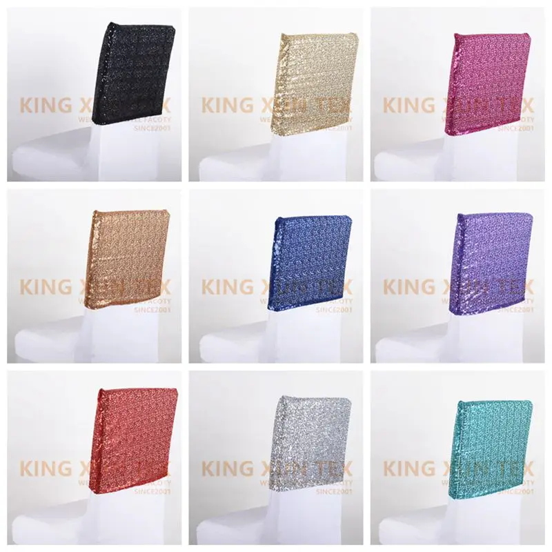 

Banquet Sequin Chair Cover Cap Chair Hood For Wedding Event Hotel Decoration