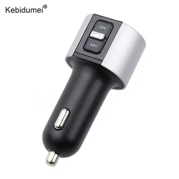

kebidumei Car Charger LCD Dispaly Handsfree Wireless Bluetooth FM Transmitter Car Kit MP3 Music Player 5V 3.4A Dual USB Charger