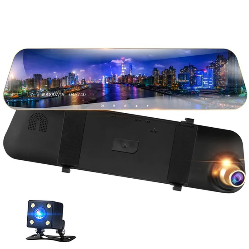 Dash cam Dual Lens Car Camera Full HD 1080P Video Recorder Rearview Mirror With Rear view DVR Auto Registrator | Автомобили и