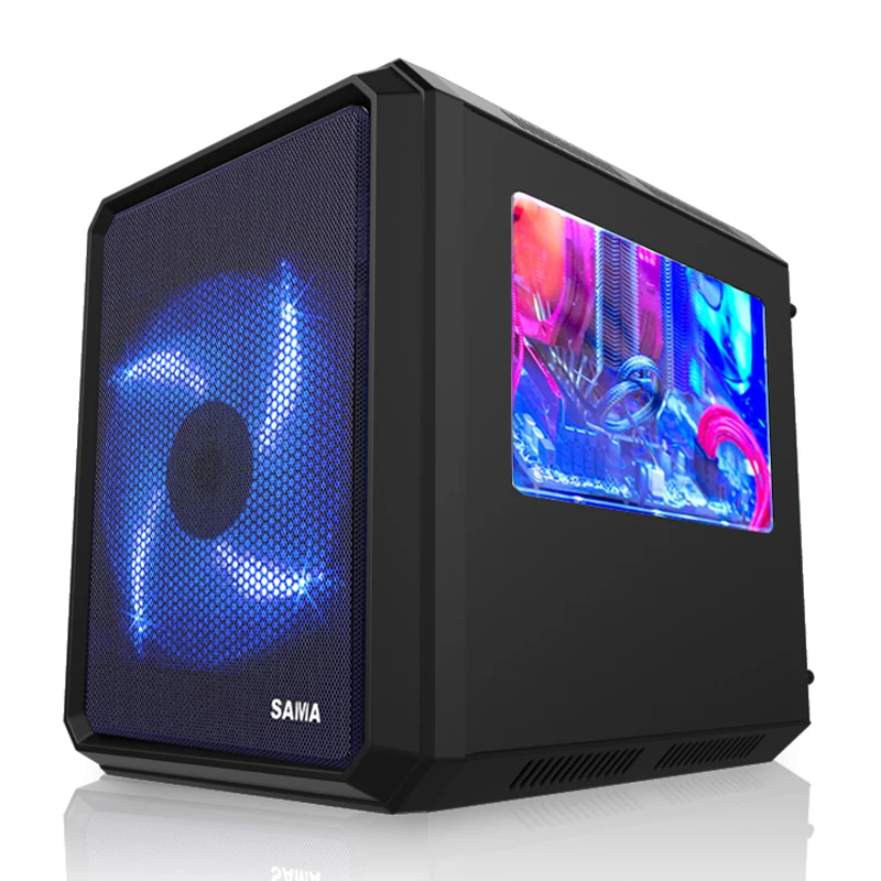 

Meter cubic Black with Fan MicroATX Small MINI Computer case Support Double line USB3.0 SSD large double Graphics Card