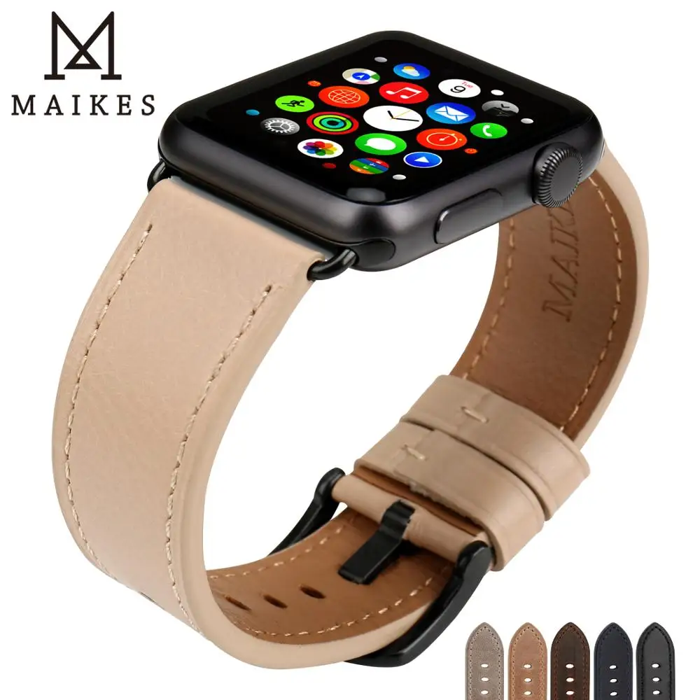 Ремешок кожаный для Apple Watch Band 44 мм 40 42 38 Series 6 5 4 3 2|Ремешки часов| |