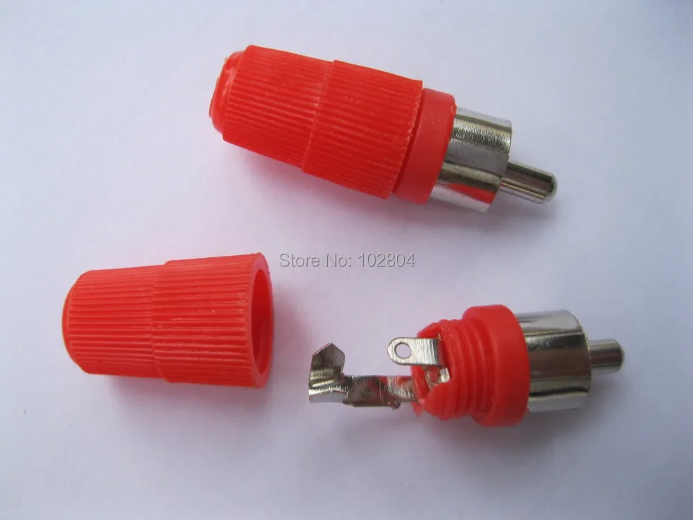 

Solder Red RCA Plug Audio Video Connector (have no soft tail) 500 pcs per Lot Hot Sale