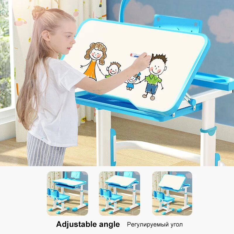 3C Children Learning Set with LED Lithium Battery Light 4 to 5 H Warm Cold Natural Matte Table Chair for 3 to 18 Years Old