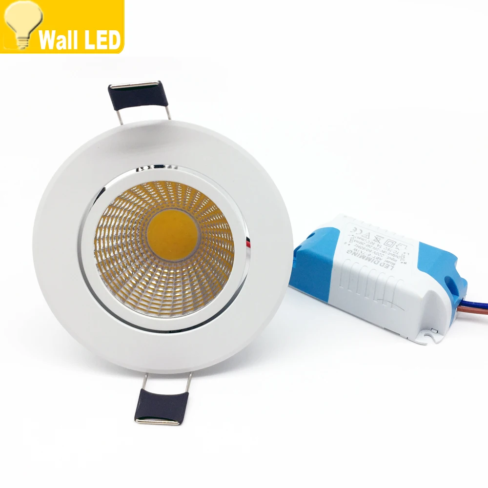 

Dimmable LED COB Downlight Recessed LED Dimmable 5W 7W 9W 12W LED Spot light decoration Ceiling Lamp AC 110V 220V 85-265V