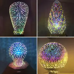 Горячая светодиодный 3D Красочные Творческий Декор лампочка фейерверк лампа сцена дизайн свет