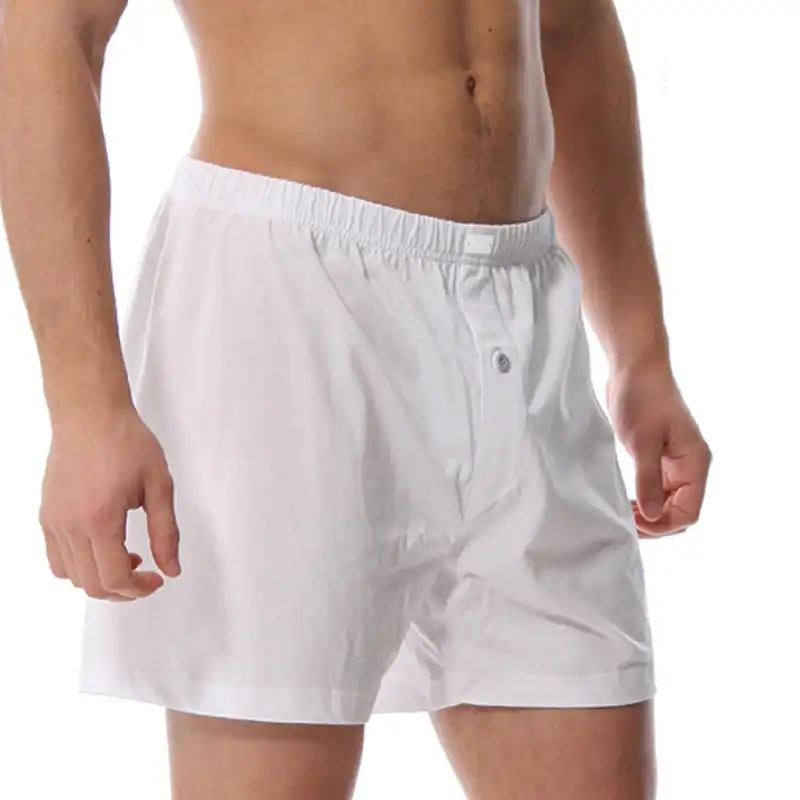 mens white 100 cotton boxer shorts