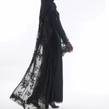 

new Luxury sequins Dubai Muslim women abayas(no hijab no inside dress) Lace Cardigan Maxi Dress Kimono Abaya Robe Kaftan 4.12