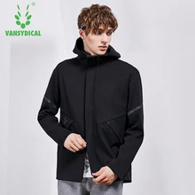 Vansydical зимние теплые спортивные куртки для бега мужские хлопковые с двойной молнией фитнес тренировки ветронепроницаемое пальто спортивная одежда топы