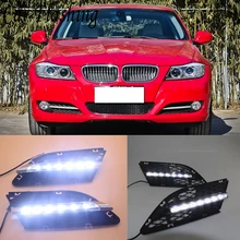 Автомобильный мигающий для BMW E90 3 серии 328i 320i 325i 330i 2010-2012 светодиодный DRL Дневной ходовой светильник Дневной светильник противотуманная фара автомобильный-Стайлинг