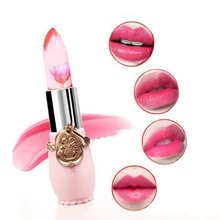 New Lipstick Jelly Fruit Lip Balm Beauty Waterproof Flower Stick Temperature Change Moisturizer Lips