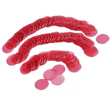 100pcs Clear Red Plastic Bingo Chips 1.9cm