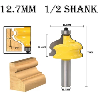 

12.7mm Woodworking Bead Molding & Edging Router Bit 1/2 Shank Engraving Wood Tenon Milling Cutter Tool 080629