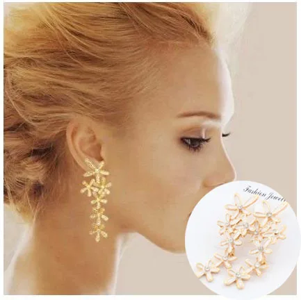 Fashion Beauty Gorgeous Rhinestone Snowflake Flower earrings wholesale ! | Украшения и аксессуары