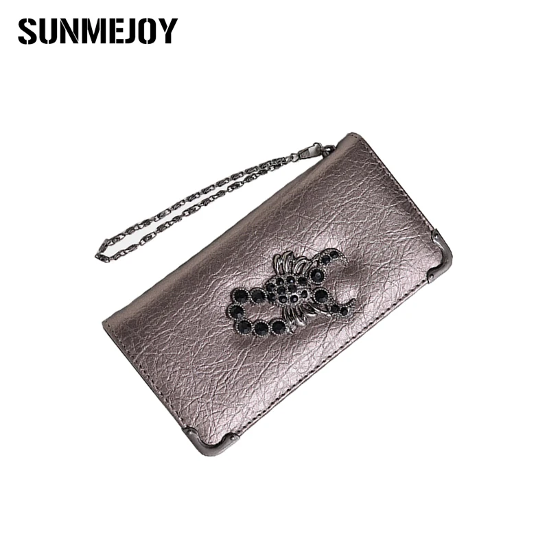 

SUNMEJOY New Long Cute Three-dimensional Scorpion Rounded Zipper Wallets Long Women purse New Ladies' Clutch Card & Id Holder D3