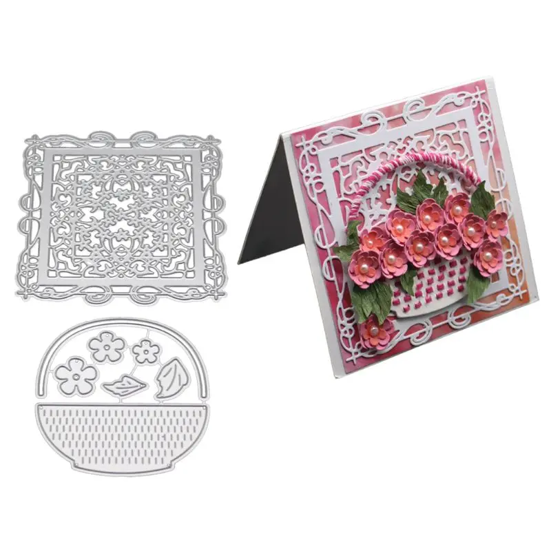 

Flower Basket Metal Cutting Dies Embossing Stencil for Card Making Scrapbooking Album Paper DIY Crafts