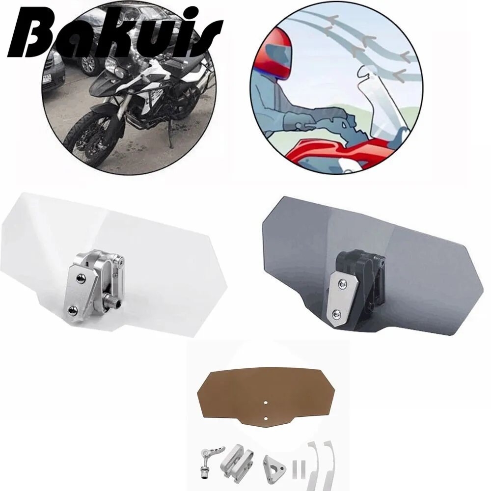 Universal Motorcycle Parts Windshield Windscreen For Honda Yamaha Suzuki Kawasaki BMW R1200gs ADVF700 Ducati Harley Wind Spoiler |