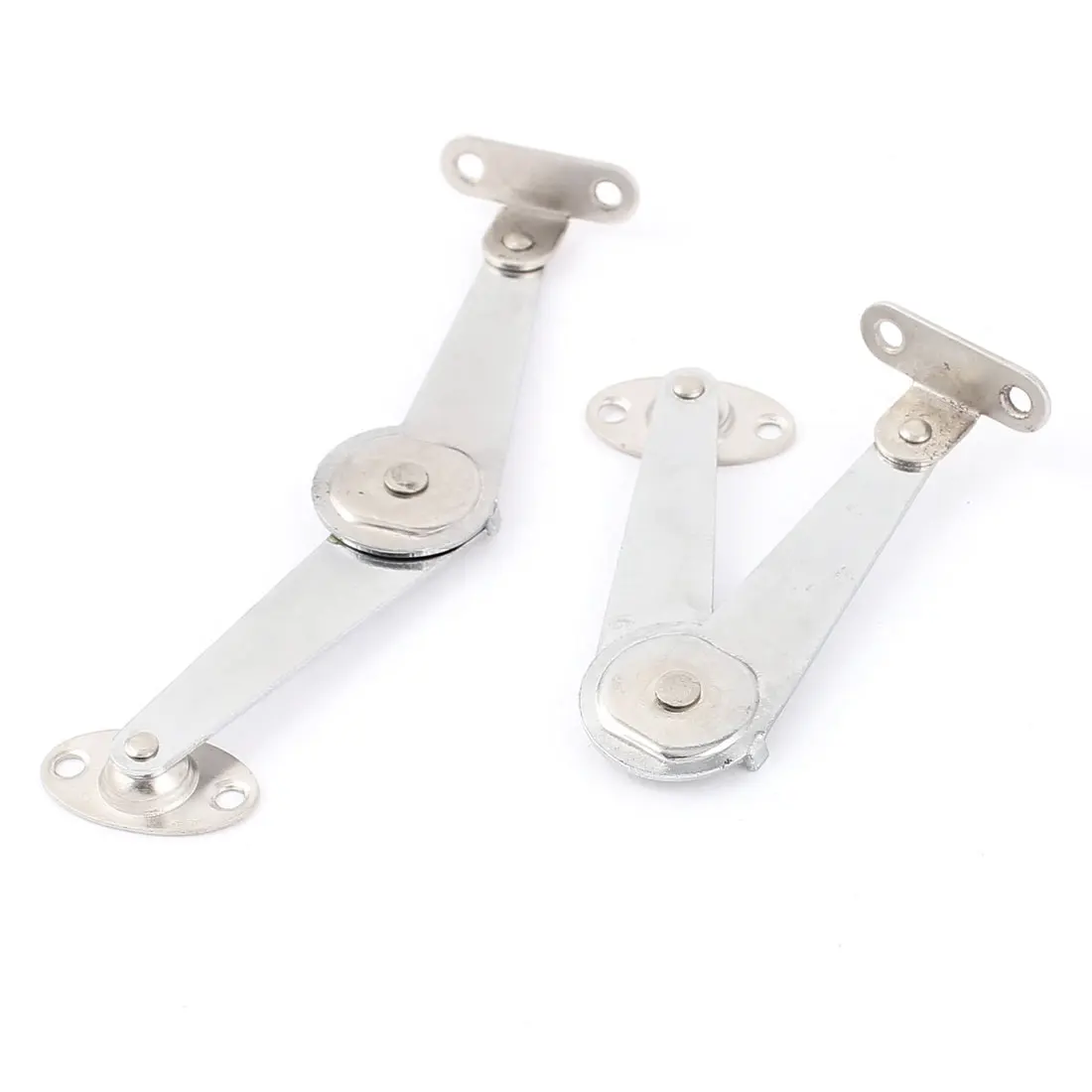 

2Pcs Furniture Metal Replacement Lid Support Hinge Stay Silver Tone Furniture Hinges For Desks And Lift Lids A Stop Position
