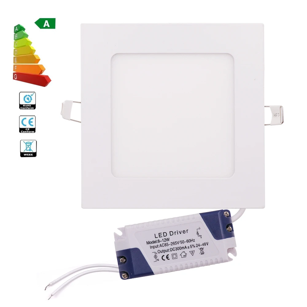 

3w 6w 9w 12w 15w 18w 110V 220V Dimmable LED Lighting Panel Light Square Panel Light Ceiling Recessed Lamp Warm/natural/white