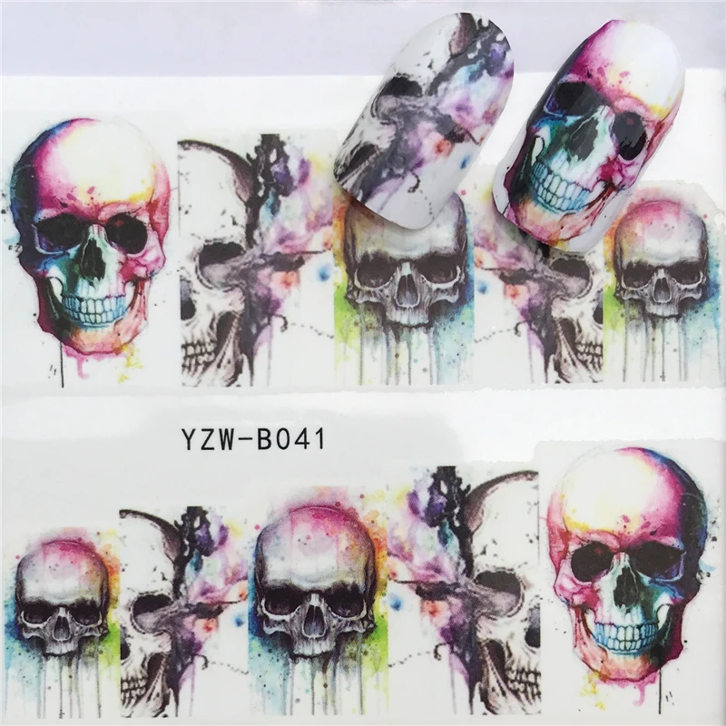 

LCJ 1 PC Punk/Gradient Flower Series 3d Nail Stickers Decals Floral/Unicorn Adhesive Manicure Stickers Charm Nail Art Decoration