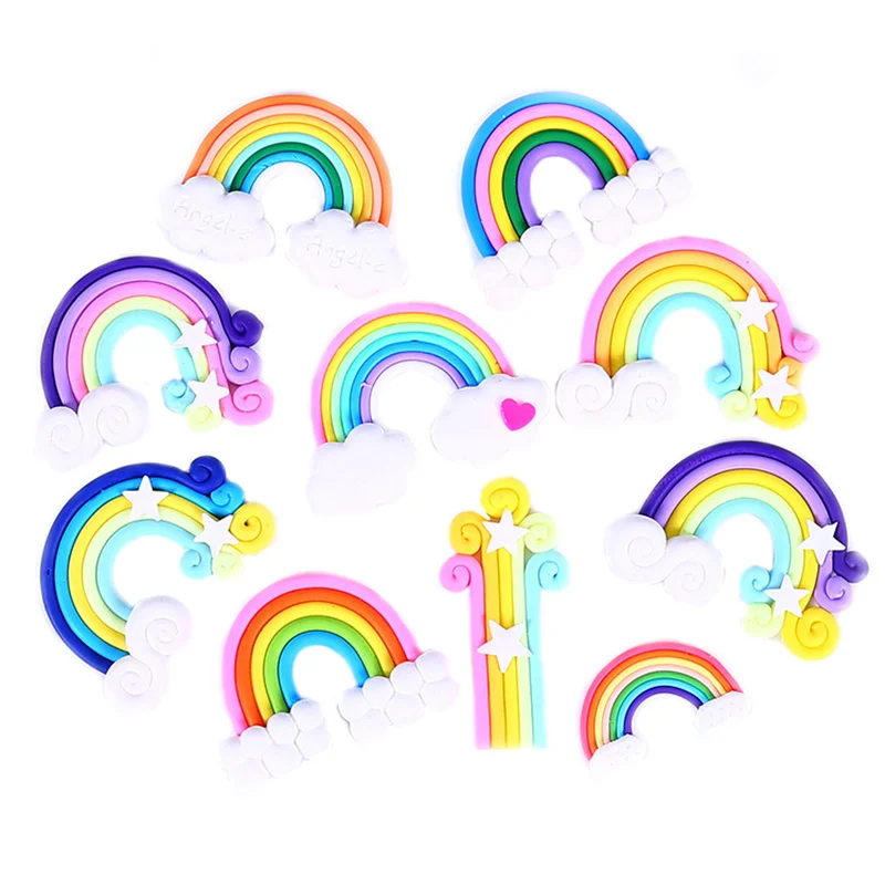 

5pc Rainbow Slime Supplies for Kids DIY Crystal Slime Filler Clear Clay Supply Slime Kit Accessories Keyboard Model Clay Tool