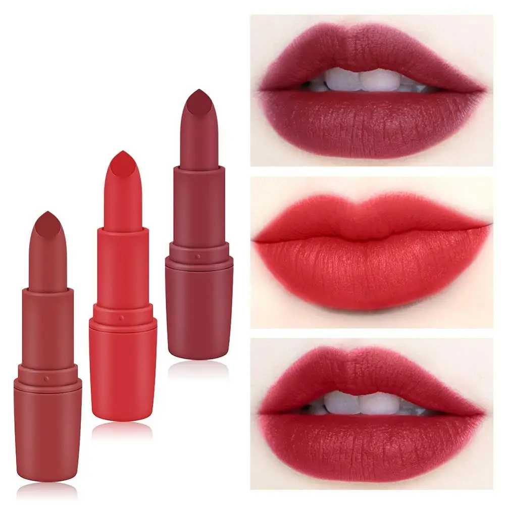 Waterproof Matte Lipstick Long Lasting Nude Velvet Color Brand Lip Gloss Sexy Red Gold Black Dark Rouge Women Makeup Mate Gifts