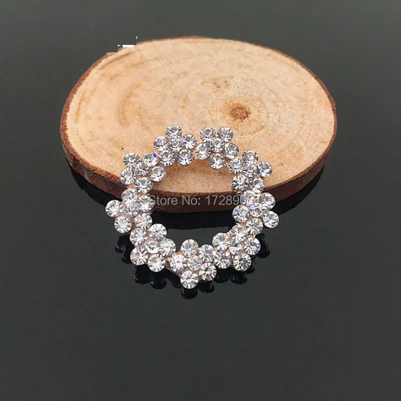 

Full Rhinestone Garland Circle Button Flatback Embellishment For Hair Flower Wedding Invitation 10 Pieces 27 mm