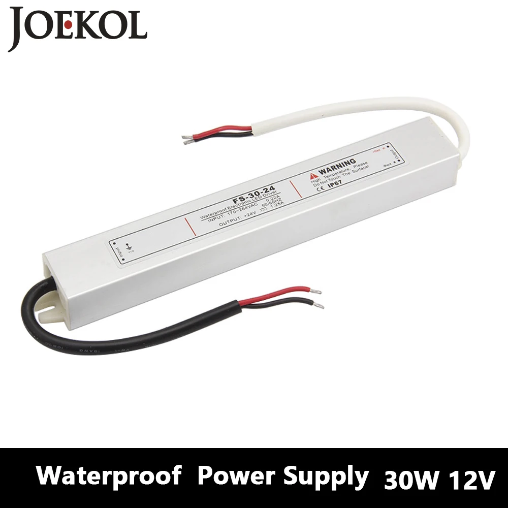 

Led Driver Transformer Waterproof Switching Power Supply Adapter,,AC170-260V To DC12V 30W Waterproof Outdoor IP67 Led Strip Lamp